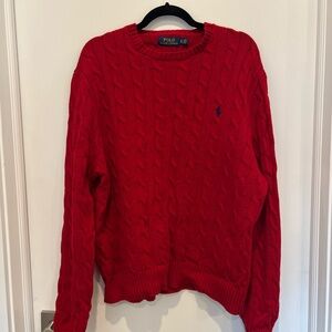 Polo Ralph Lauren Red Cable-Knit Sweater – Classic Fit | Size XL